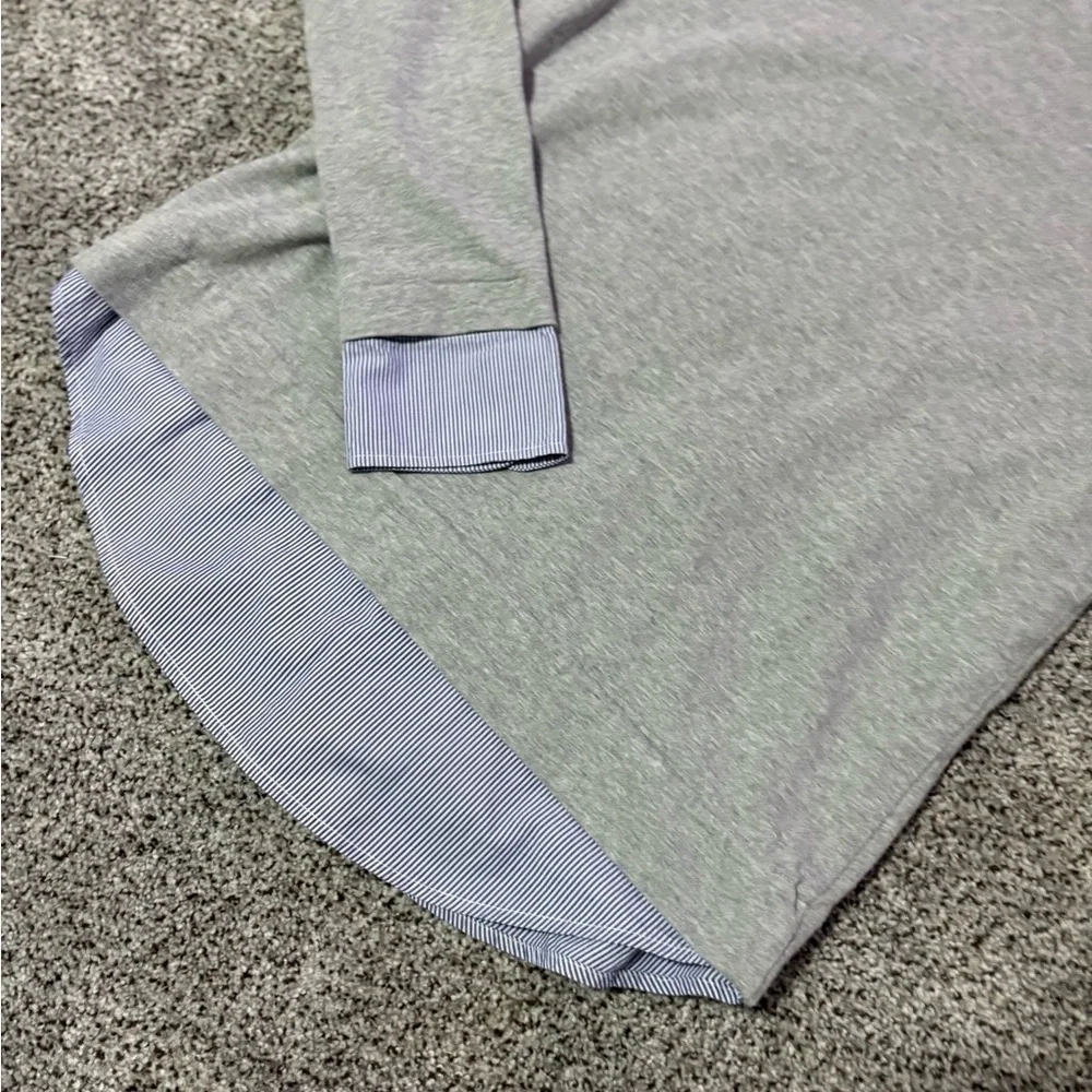 J. Crew Gray and Blue Crew Neck Sweater